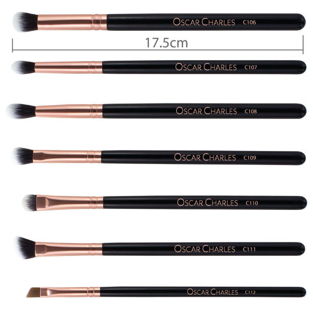 Oscar Charles Luxe Professional set di pennelli per il trucco in 12 pezzi, oro rosa/nero
