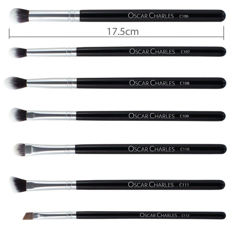 Oscar Charles Luxe Professional set di pennelli per il trucco in 12 pezzi, argento/nero