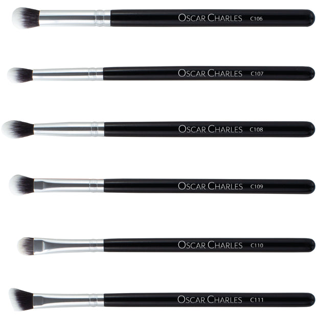 Oscar Charles Luxe Professional 17 Piece Makeup Artist Brush Set Silver/Black